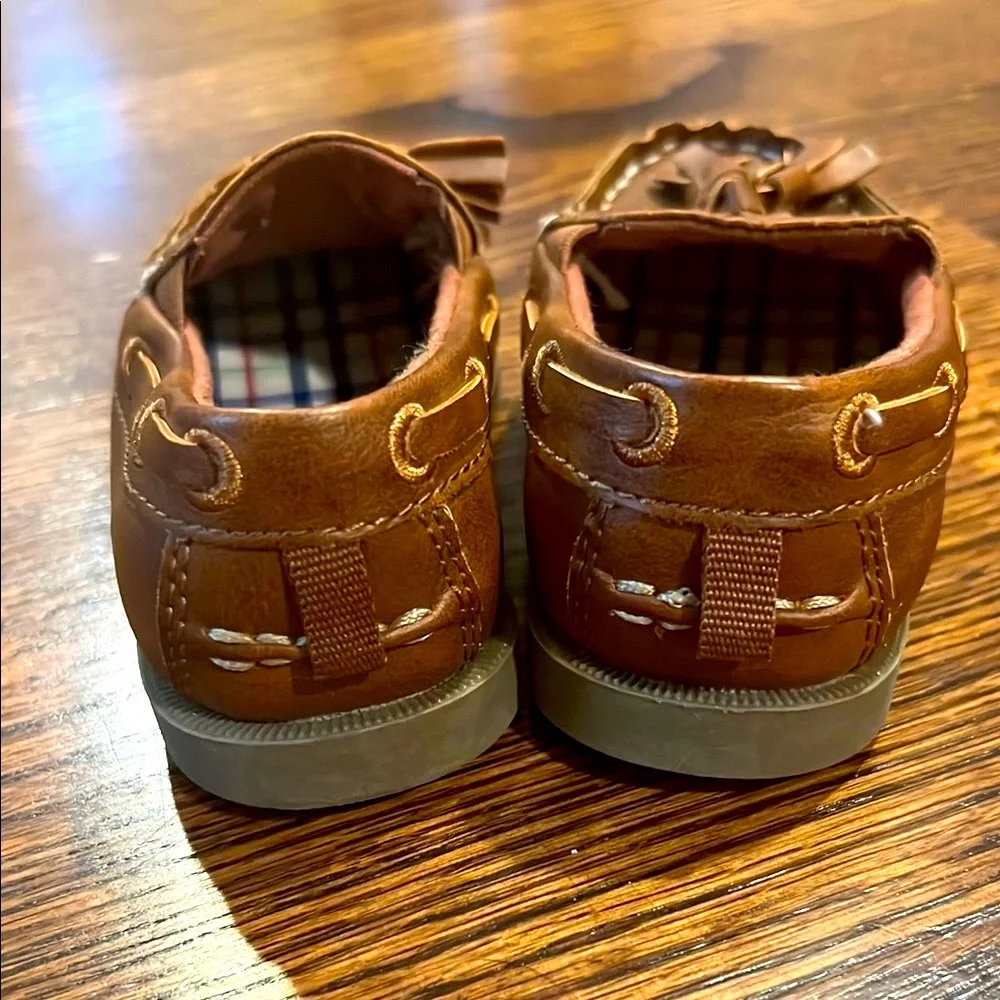 Carter's Brown Loafer Moccasins with Tassels and Contrast Stitching, NWOT